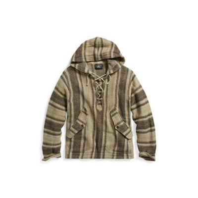 Ralph Lauren Striped Linen-blend Hoodie Brown Multi