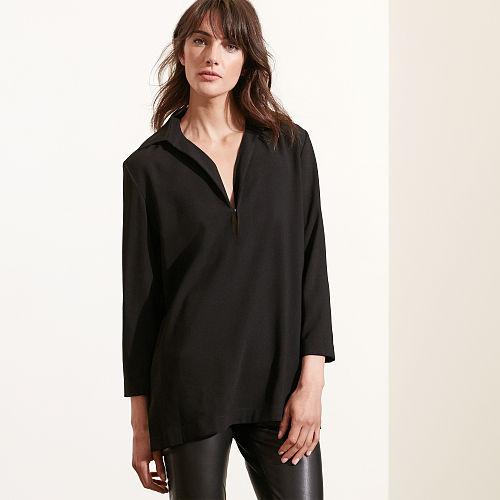 Ralph Lauren Lauren Crepe Split-neck Tunic Black