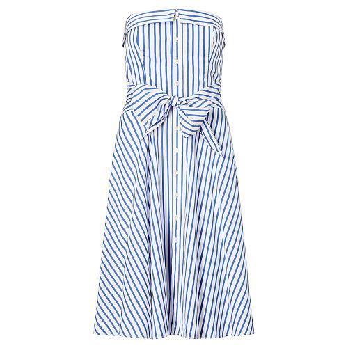 Polo Ralph Lauren Bengal-stripe Cotton Dress 272 White/ Regatta