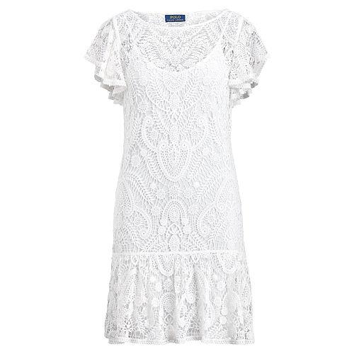 Polo Ralph Lauren Ruffled Lace Dress White