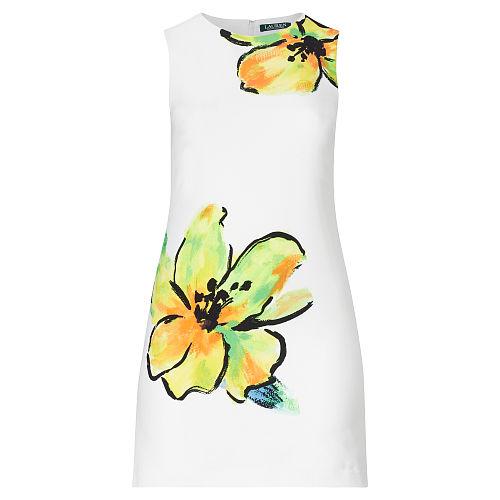 Ralph Lauren Lauren Woman Floral-print Crepe Dress White/yellow/multi