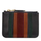 Ralph Lauren Striped Suede Mini Zip Pouch