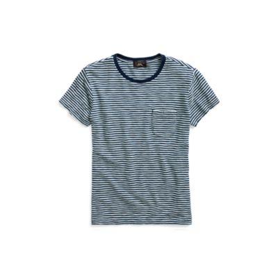 Ralph Lauren Striped Cotton Jersey T-shirt Dark Blue Indigo Greige