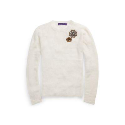 Ralph Lauren Patch Cashmere-silk Sweater Cream