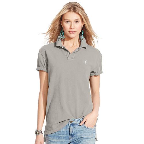 Polo Ralph Lauren Boyfriend Cotton Mesh Polo Soft Flannel Heather