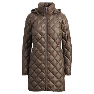 Ralph Lauren Packable Quilted Down Coat Clay