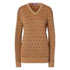 Ralph Lauren Cashmere V-neck Sweater Light Tobacco Multi