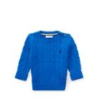 Ralph Lauren Cable-knit Cotton Sweater Keel Blue 6m