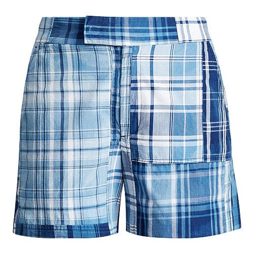 Polo Ralph Lauren Cotton Madras Short 344 Indigo Patchwork