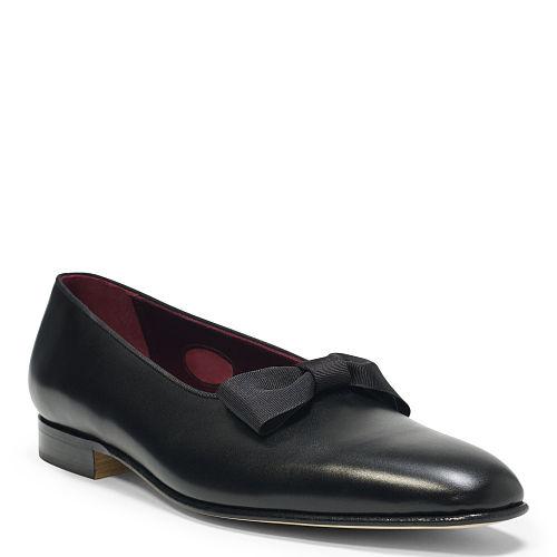 Ralph Lauren Orsett Calfskin Slipper Black
