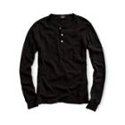 Ralph Lauren Long-sleeved Waffle Henley Faded Black Canvas