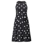 Ralph Lauren Lauren Woman Crepe Fit-and-flare Dress Black/colonial Cream