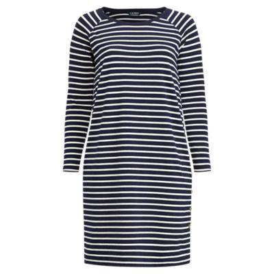Ralph Lauren Striped Jersey T-shirt Dress Navy/mascarpone Cream