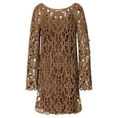 Ralph Lauren Rosina Beaded Dress Tobcacco