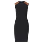 Ralph Lauren Leather-trim Sheath Dress Black