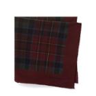 Ralph Lauren Plaid Silk Pocket Square Wine/olive