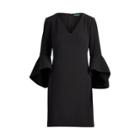 Ralph Lauren Crepe Bell-sleeve Dress Black/black 2p