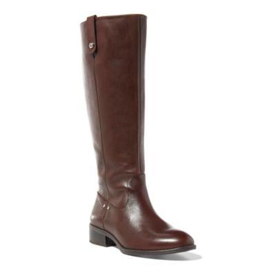 Ralph Lauren Maskin Burnished Leather Boot Dark Brown