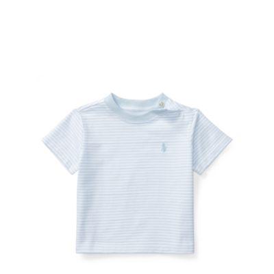 Ralph Lauren Striped Cotton Jersey T-shirt Beryl Blue/white 9m