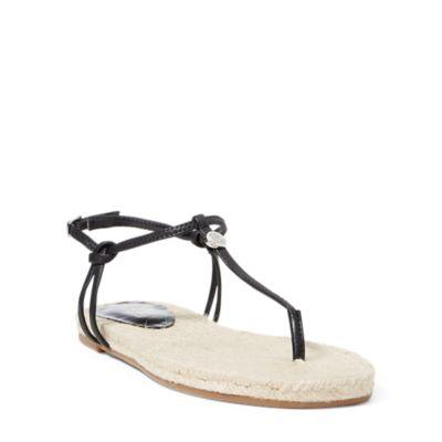 Ralph Lauren Makayla Leather Sandal Black
