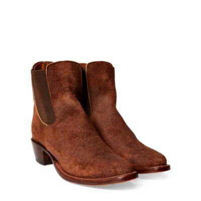 Ralph Lauren Chelsea Plainview Suede Boot Light Java
