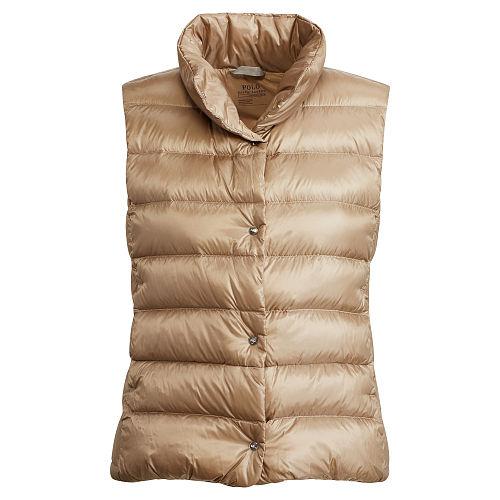 Polo Ralph Lauren Down Mockneck Vest Taupe