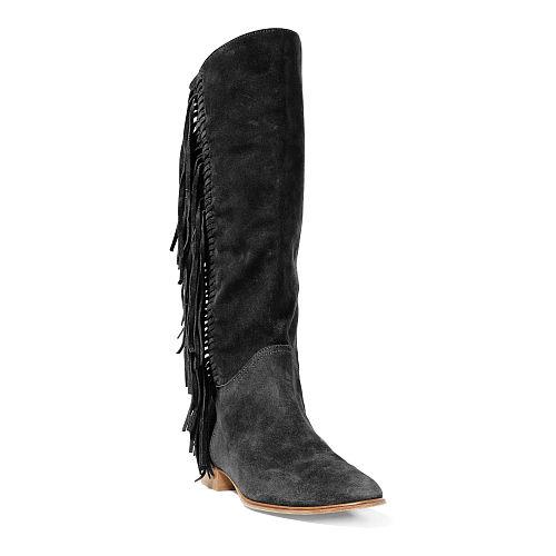 Polo Ralph Lauren Julianna Fringed Suede Boot Black