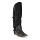 Polo Ralph Lauren Julianna Fringed Suede Boot Black
