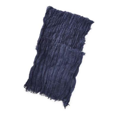 Ralph Lauren Frayed Cotton Scarf Newport Navy
