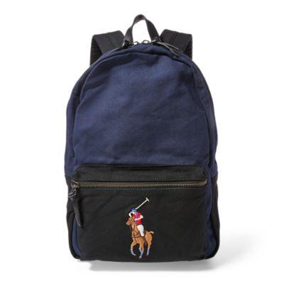 Ralph Lauren Canvas Big Pony Backpack Navy/black