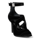 Ralph Lauren Tyra Velvet Peep-toe Sandal Black/black