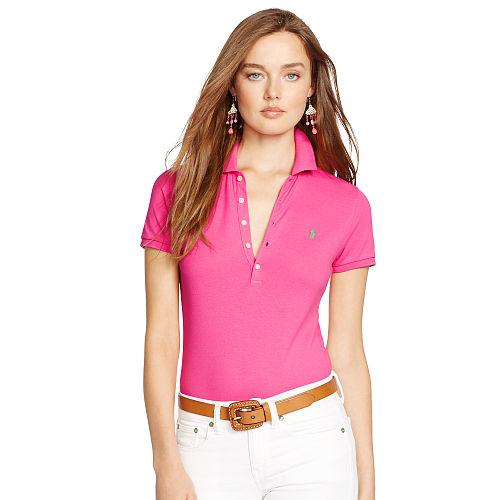 Polo Ralph Lauren Skinny Stretch Polo Shirt Baja Pink