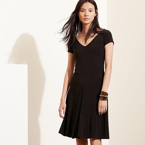 Ralph Lauren Lauren Fit-and-flare Jersey Dress Black