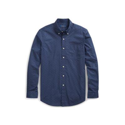 Ralph Lauren Classic Fit Print Poplin Shirt 2783b Navy Peacock Ditsy 1x Big