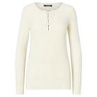 Ralph Lauren Lauren Cotton-blend Lace-up Sweater Herbal Milk