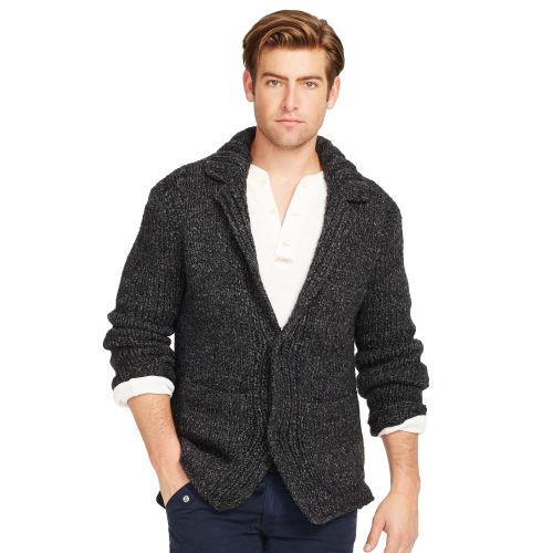 Polo Ralph Lauren Wool-blend Blazer Cardigan Charcoal