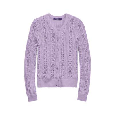 Ralph Lauren Pointelle-knit Cardigan New Lilac