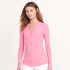 Ralph Lauren Lauren Split-neck Cotton Henley Tee Peace Rose