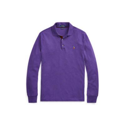 Ralph Lauren Custom Slim Long-sleeve Polo Morgan Purple Heather