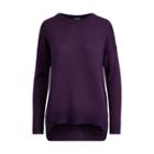 Ralph Lauren High-low Cotton-blend Sweater Dark Mulberry