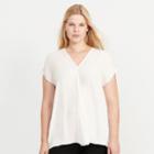 Ralph Lauren Lauren Woman Pleated-front Georgette Blouse