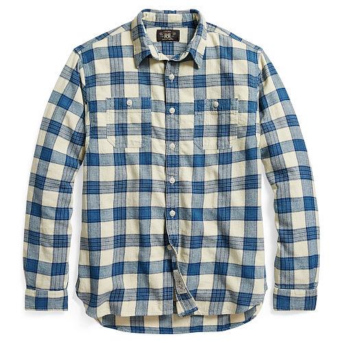 Ralph Lauren Rrl Plaid Cotton-linen Workshirt