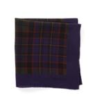 Ralph Lauren Plaid Silk Pocket Square Purple/olive/red
