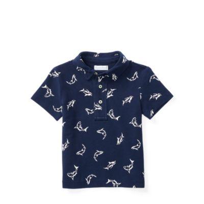 Ralph Lauren Shark-print Cotton Mesh Polo True Navy 6m