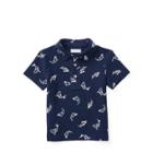 Ralph Lauren Shark-print Cotton Mesh Polo True Navy 6m