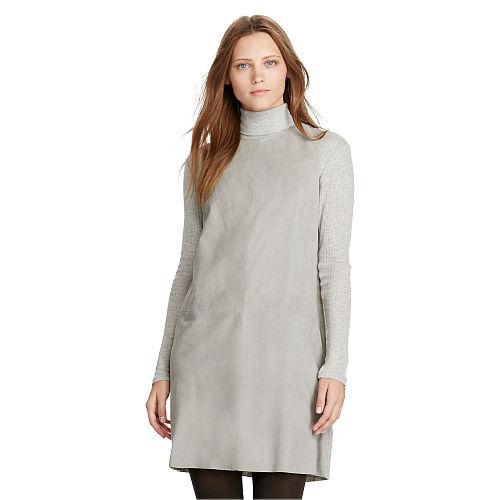 Polo Ralph Lauren Suede-front Shift Dress Shoreline Grey