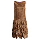 Ralph Lauren Dara Scalloped-hem Dress Bronze