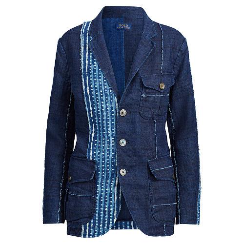 Polo Ralph Lauren Linen 3-button Blazer Indigo Multi