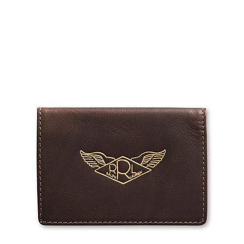 Ralph Lauren Rrl Leather Card Wallet Dark Brown