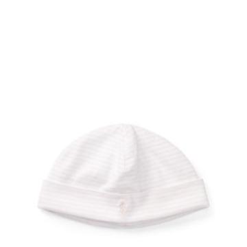 Ralph Lauren Striped Cotton Jersey Hat Delicate Pink/white